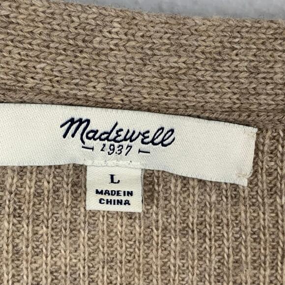 Madewell Sweater Dress Womens Large Tan Wool Alpaca Blend Knitted Pullover - Picture 4 of 7